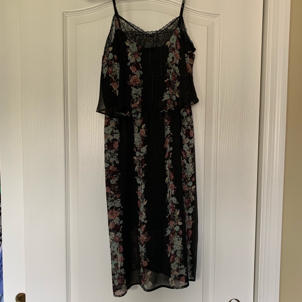 BCBG generation black floral dress